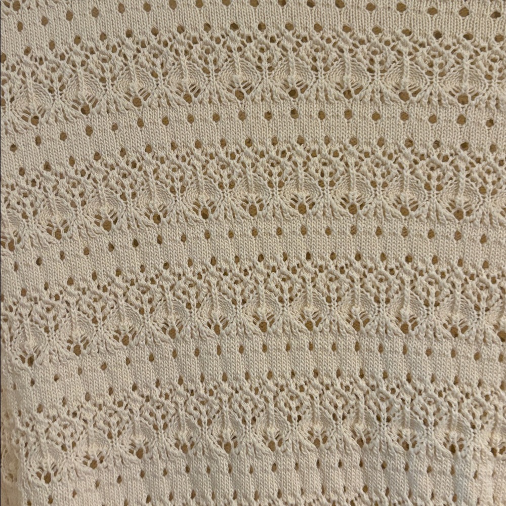 🪿 ZARA Pointelle Knit Cropped Sweater Top - Picture 5 of 7